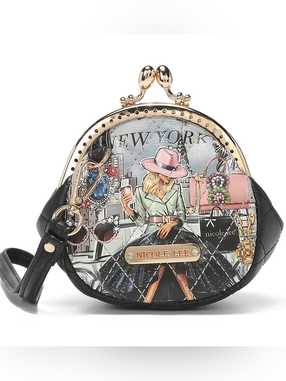 Nicole Lee SUCCESS IN NEW YORK Kiss Lock Wristlet NWT